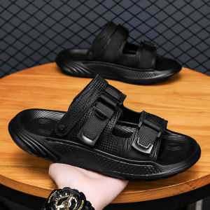 Mens Summer Outdoor Sandals Anti-Slip Soft Bottom Driving Sport Water Beach Slippers Fashionable Korean Style Youth Footwear