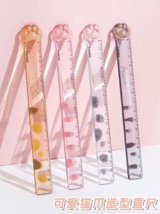 Cat Claw Ruler 15CM Gradient Colour Stationery School Student Ruler Cartoon Pembaris