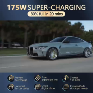 175 W 4 In 1 Car Charger Scalable Cable Suitable Fast Charge Mobile Phone Adapter For All Mobile Phones