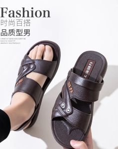 Shanghai HuiLi Mens Sandals Summer Fashion Two-use Waterproof Non-slip Thick Bottom Outdoor Plastic Slippers Beach Shoes