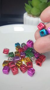 150 pcs Mix Colors Alphabet ABC Square Beads assorted colors Letter Beads 6mm - Ideal for Crafting & DIY Projects