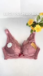 Tally 9018 Bra Push Up Renda Busa Tebal | Full Cup B | Tanpa Kawat | Kait 4 | Size 34-40