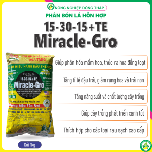 Phân Bón Lá Hỗn Hợp NPK 15-30-15+TE Miracle-Gro (Gói 1kg)