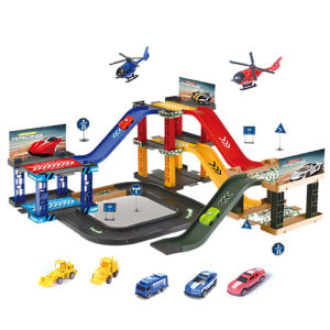 Parking Track Car Children Toys Police Cars Fire Engines Engineering Vehicle Ramp Road Construction Inertial Sliding Track Games