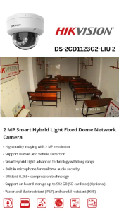 DS-2CD1123G2-LIU Hikvision 2 MP Smart Hybrid Light Fixed Dome Camera