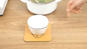 แผ่นไม้รองกันความร้อน แผ่นไม้รองจาน ของใช้ในห้องครัว แผ่นไม้สำหรับรองหม้อ กระทะ จาน ชาม ที่ร้อนG2761