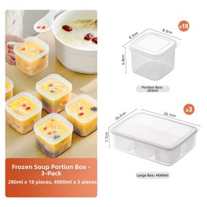 Frozen Soup and Rice Storage Microwaveable Refrigerator Use Lunch Box