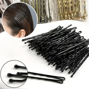 100Pcs Women Black Hair Clip Metal U-Shaped Bobby Pins Wavy Hairpin Barrette Hair Styling Tool Hair Grips Hairstyle Accessories