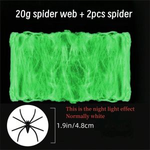 Halloween Glow in The Dark Spider Web Halloween Decorations Stretch Fake Spider Webs for Outdoor Indoor Courtyard Creepy Decor