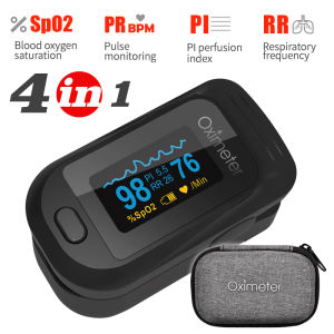 KIUZOU Finger Pulse Oximeter SPO2 PR PI RR Blood Oxygen Saturation Meter Heart Rate Monitor OLED Oximetro De Dedo
