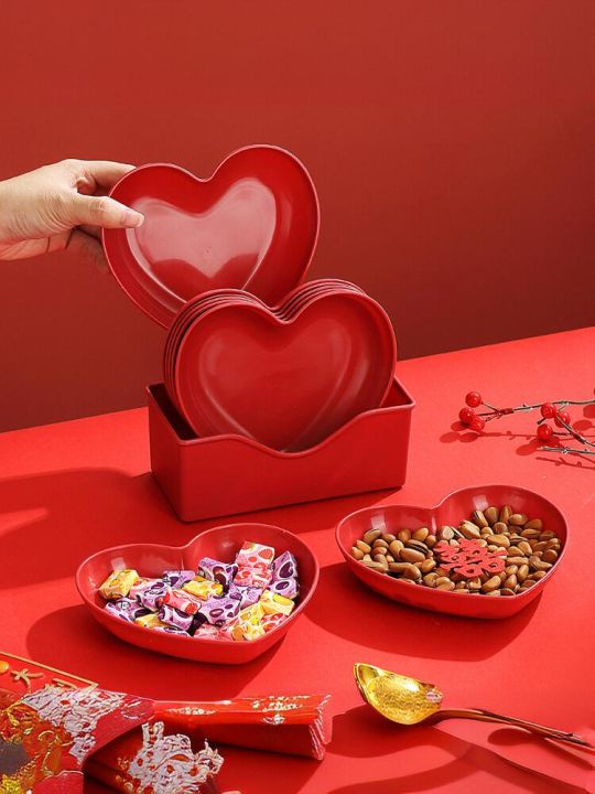 Mâm Cắm Trái Cây Hình Trái Tim Màu Đỏ Lớn Dùng Trong Gia Đình, Bàn Trà ...