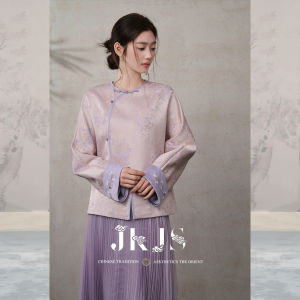 JK&JS | Áo Khoác Nữ Kiểu Trung Quốc Pha Lụa Jacquard