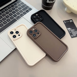 Beige Brown Black Stylish Phone Case for iPhone 15 14 13 12 11 Pro Max Plus 7 8 SE X XR XS Max Slim Protective Shockproof Cover