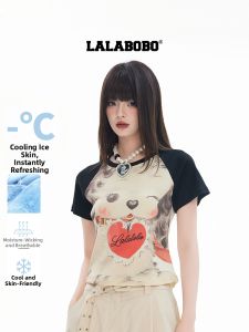 LALABOBO | Womens Short Sleeve T-Shirt Summer Stylish Mix-and-Match Puppy Print
