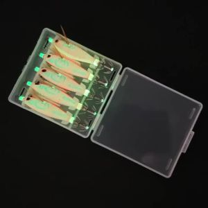 5pcs/box Horizontal Egi Set 8cm Glow Horizontal Squid Jig Real Shrimp Fishing Lure Saltwater Cuttlefish UV Shrimp Octopus Baits