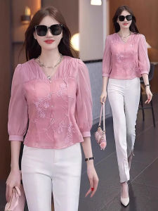 YOUFAN | Fashionable Youthful Womens Lightweight Summer Chiffon Blouse