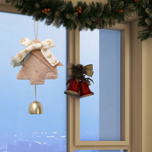 【On Sale】3Pcs Christmas Tree Hanging Pendants Happy New Year Bell Pendant Merry Christmas Decorations for Home Xmas Ornaments