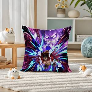 Bandai | One Piece Heart Pirates Anime Plush Pillow Cover Soft Short Plush Cushion Cover For Sofa Bedroom Home Decor Gift Decoration
