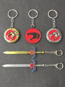 Thundercats 3D Keychain Leopard Panther Head Shield Sword Metal Key Chains for Men Car Keyring Fashion Jewelry Souvenir Gifts