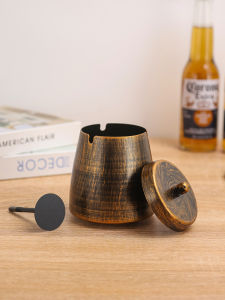 Kích Thước Lớn Sắt Nghệ Thuật Gạt Tàn Sáng Tạo Cá Tính Thời Trang Bao Phủ Chống Gió Nhà Phòng Khách Gạt Tàn Có Nắp Đậy Chống灰尘