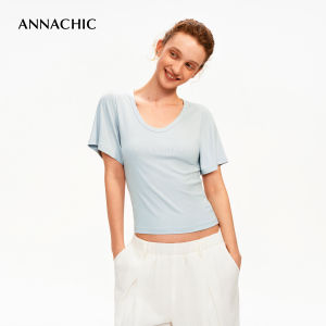 ANNACHIC | Áo Thun Ôm Body Eo Cao và Tay Phồng