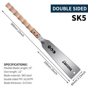 1pc Japanese Hand Saw 3-Edge Teeth Pull Saw SK5 Steel Flush Cut Saw with Non-slip Handle Replaceable Blade for Woodworking Tools