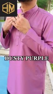 Baju Raya / Baju Melayu / Baju Kurta Dewasa / KURTA LELAKI BERKOLAR LENGAN PANJANG COTTON / POCKET