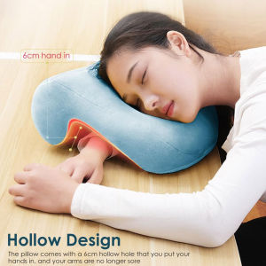 Office Nap Pillow Short Plush Fabric Hollowing Out Design Breathable Pillow PP Cotton Fill Bedding Nap Travel Neck Protection Pillow