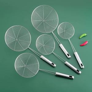 Frying Filter Long Handle Stainless Steel Filter Colander French Fries Colander Kitchen Fried Net Sieve Spoon Foods Sifter
