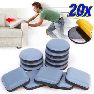 YESPERY 20pcs Furniture Leg Slider Pads Anti Scratch Easy Move Heavy Furniture Thickened Moving Pad Anti-abrasion Floor Protector Mat