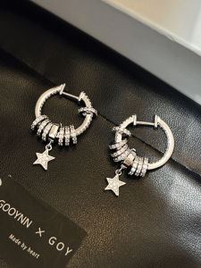 ต่างหูเงินแท้สีบริสุทธิ์สำหรับผู้หญิง ดีไซน์ใหม่ 2025 สไตล์ไฮเอนด์ เครื่องประดับหู ต่างหูแบบหมุด ต่างหูวงกลม ต่างหูแบบหัวเข็มขัด