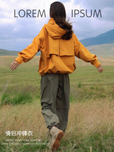 Womens Yellow Waterproof Windproof Hiking Jacket Three-in-One Inner Liner Outdoor Autumn Winter Coat for Climbing Trekking Camping Traveling