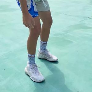 [Free Gift] Fake Two-piece Street Style Flyah Printed Mesh Shorts for Men and Women Summer Beach Drift Sport Basketball Short Pants