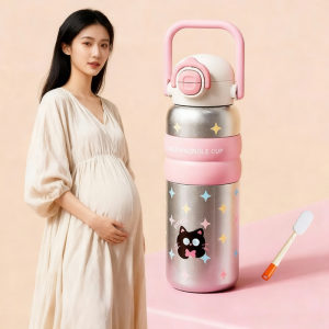 GIANXI แก้วน้ำสูบดูดความจุขนาดใหญ่สำหรับผู้หญิงตั้งครรภ์ แก้วน้ำสแตนเลส 24 ชั่วโมง ป้องกันแบคทีเรีย ป้องกันการฉีดยิง ป้องกันการร้อน