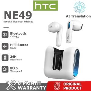 1-year warranty HTC NE49 AI translation real-time translation TWS Bluetooth earphones Bluetooth 6.0 HiFi sound quality IPX5 waterproof wireless earbuds