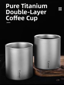 Tiartisan | Pure Titanium Double Layer Insulated Coffee Cup