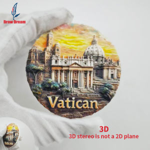 1Pc Vatican Creative 3D Embossed Refrigerator Magnet World Travel Souvenir Collection Suitable for Home and Office Decoration Personalized Exclusive Travel Souvenir Magnetic Refrigerator Magnet Home Decoration Kitchen Room Office Cabinet Crafts Gi...