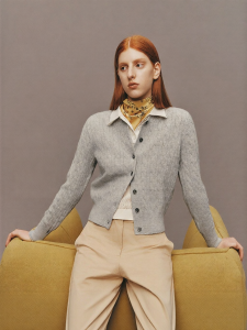 Semir | Áo Cardigan Dệt Kim Tay Ngắn Cổ Thường Mùa Đông