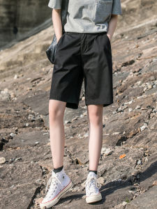 กางเกงขาสั้นทำงานสีดำสำหรับผู้หญิง กางเกงขายาวทรงตรงบางๆ สำหรับฤดูร้อน กางเกงขายาวลำลองสำหรับผู้หญิงไซส์ใหญ่ กางเกงขายาวสำหรับใส่ไปทำงาน