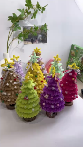 Cây Thông Noel Kẽm Nhung Làm Sẵn Tặng đèn led Cây Thông Hoàn Thiện - Quà Tặng Giáng Sinh