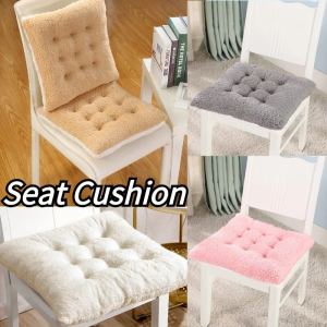 Seat Cushion Tatami Sofa Pillow Thickened Lamb Velvet Chair Cushion Home Office Soft Seat Pad Camel