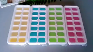 14 Grid Square Homemade Ice Cube Box with Lid Silicone Ice Cube Box Easy To Demold Ice Cube Mold