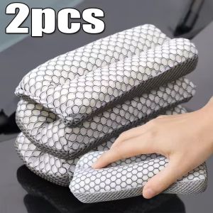 2Pcs Extra-Thick Double-Sided Mesh Glass and Plate Cleaning Sponge Block Specialised Sponge for Car Detailing Waxing Cleaning