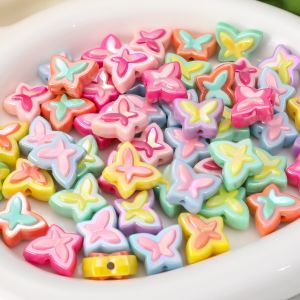 Vòng Tay 2 Màu Nối Bướm 7 Màu Dopamine Không Gian Siêu Tốc Hạt Dây Điện Thoại Di Động Vòng Tay Mặt Dây Chuyền Chất Liệu Phụ Kiện