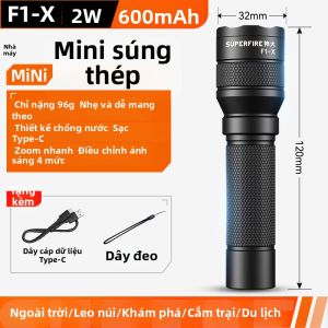 SUPERFIRE | Đèn Pin Mini Cầm Tay Sạc Được Độ Sáng Cao