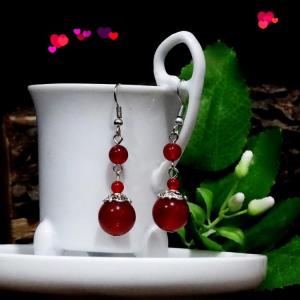 Mặt Dây Chuyền Bằng Ngọc Mã Não Tự Nhiên Thiết Kế Thủ Công Dài Thời Trang Cho Bé Gái Khuyên Tai Bằng Bạc Nguyên Chất S925 Móc Khuyên Tai