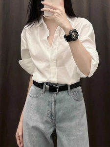 French Style White Shirt Jacket Women Summer New Small Size Casual Elegant Chic Top Sweet Japanese Style Loose Fit Button up Polyester Cotton Blend