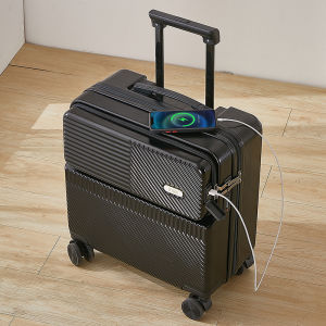 Lightweight Durable Luggage Carry-On 20 Inch Travel Suitcase with Front Opening And Four-Wheel Rotation for Men And Women