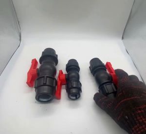 HDPE Poly Ball Valve Stopcock 20mm 25mm 32mm PE Connector Tube Pipe Irrigation System Stop Tap Ball Valve Compression