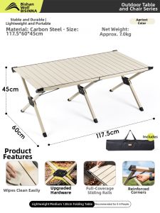 BSWOLF | Outdoor Portable Folding Table and Chair Set
